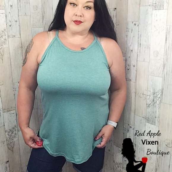 Heathered Colored Halter Tank Size Large - Picture 2 of 2